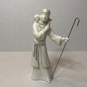 Hallmark Nativity Watchful Shepard with Lamb 7 inch Porcelain Figurine 2005